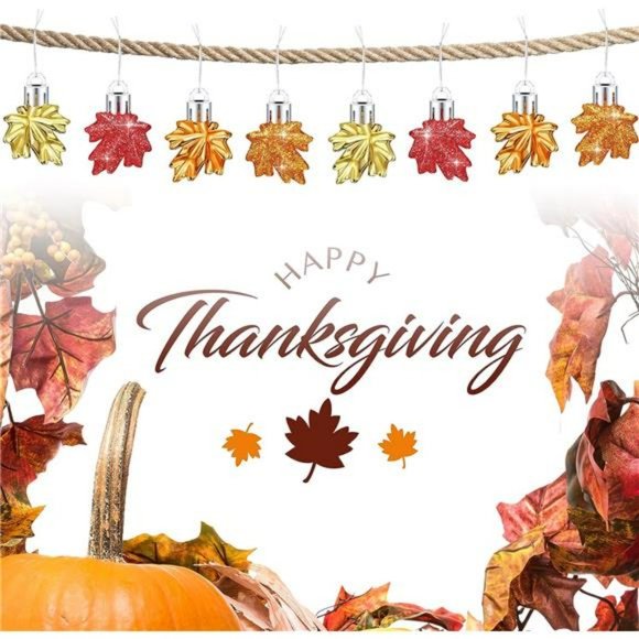 36 Pcs Fall Ornament Thanksgiving Small Tree Maple Leaf Hanging Ornament - Picture 4 of 6